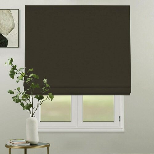 Изображение товара Римская штора OLEXDECO "Монро" Blackout (Dim-out) Коричневый 140х170 см, с кордовым карнизом