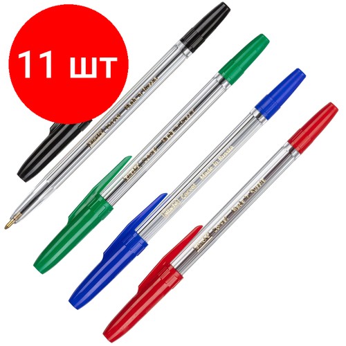 attache ручка шариковая неавтоматическая corvet набор 4 цвета 6 уп Комплект 11 наб, Ручка шариковая неавтомат. Attache Corvet, набор 4 цвета, 0.7мм