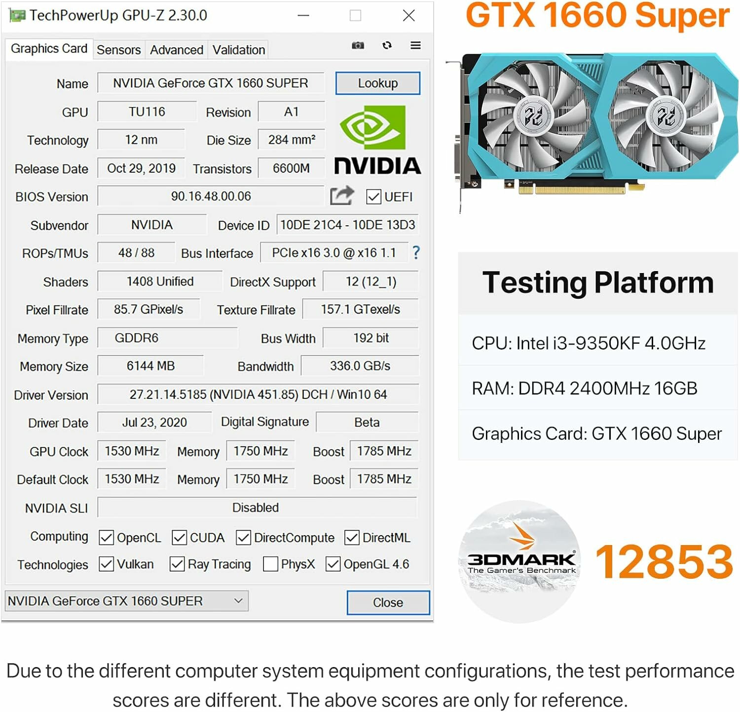 Видеокарта NVIDIA GeForce GTX 1660 Super 6GB (GDDR6)