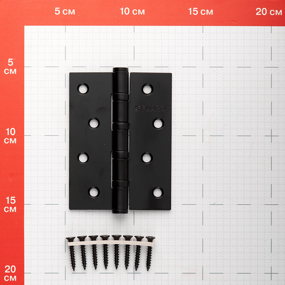 Петля дверная универсальная Fuaro 4BB/BL черный матовый 100х75х2,5 мм