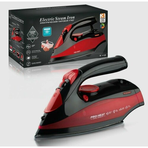 Электрический паровой утюг 1800Вт Черный красный 250000₽