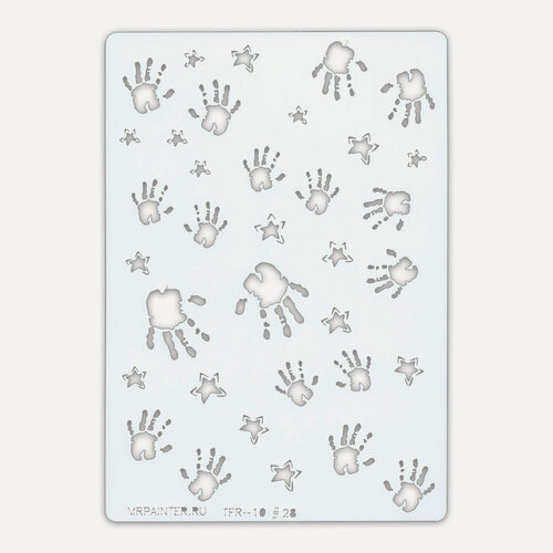 Изображение товара Mr.Painter TFR-10-GV10 Трафарет-маска 11.5 х 16.5 см 28 рисунков Руки для декора интерьеров