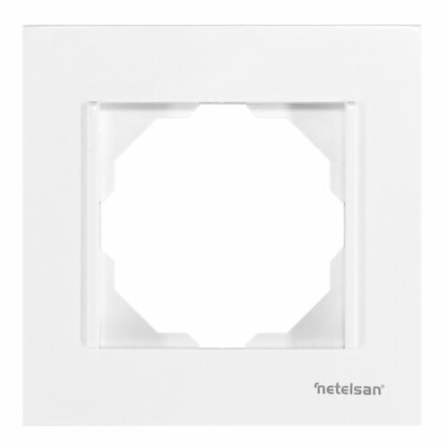 Рамка электроустановочная Netelsan 1 пост, цвет белый - 1 шт.