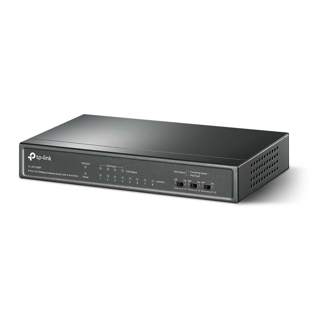 TP-Link TL-SF1008P 8-портовый настольный 10/100 Мбит/с коммутатор с 4 портами PoE+