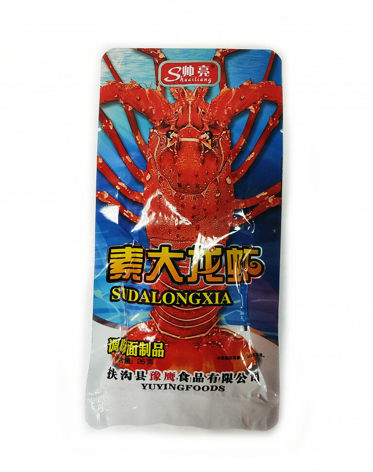 Снеки из соевого мяса Лобстер Sudalongxia, вяленые, мучные 26 г, Китай — фото 1
