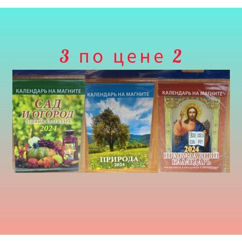 Комплект из трёх календарей на 2024 г. на магните (96*136 мм) _ДМ7