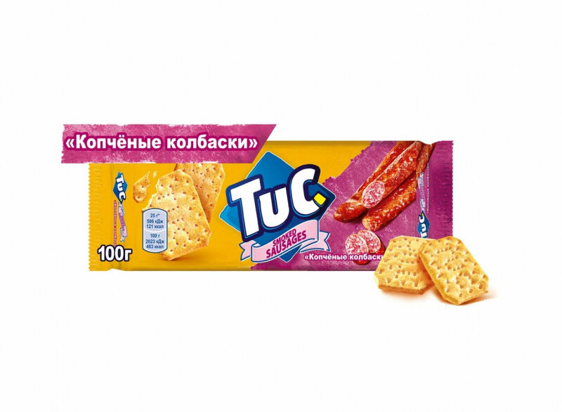 Крекер Tuc со вкусом Копченые колбаски 100г Мондэлис Русь - фото №17