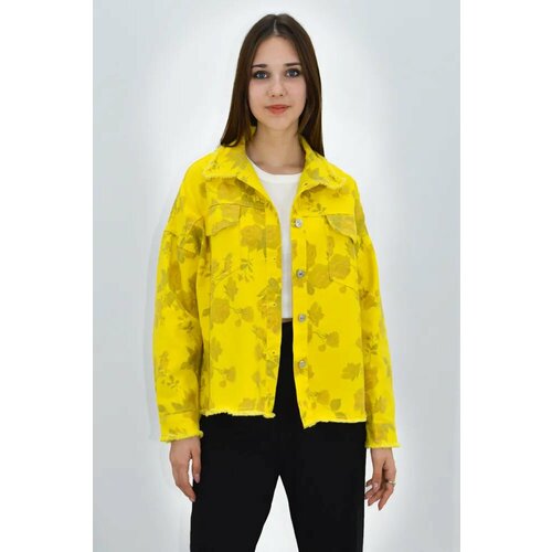 фото Джинсовая куртка tango plus, размер one size, желтый