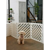 Барьер загородка для собак. Ограждение для собак. Высота 58 см ширина 150 см. Цвет белый.