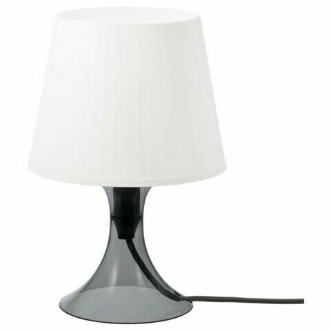 Лампа настольная лампан икеа (LAMPAN IKEA), 29 см, темно-серый, белый
