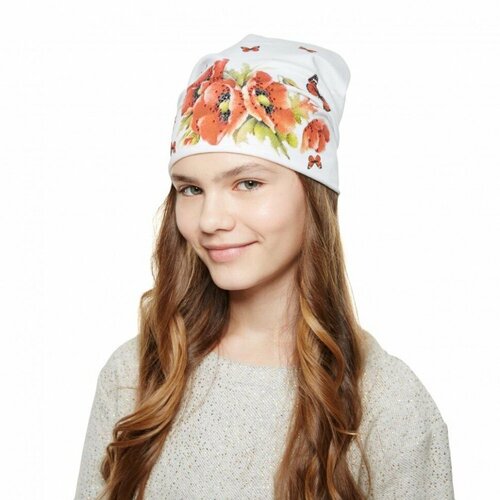 фото Шапка бушон, размер 56, мультиколор
