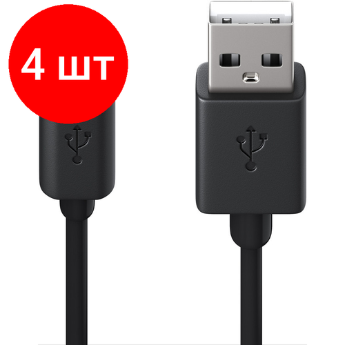 кабель red line usb type c 1a 1 м 1 шт черный Комплект 4 штук, Кабель USB 2.0 - USB Type-C, М/М, 2 м, Red Line, чер, УТ000017102