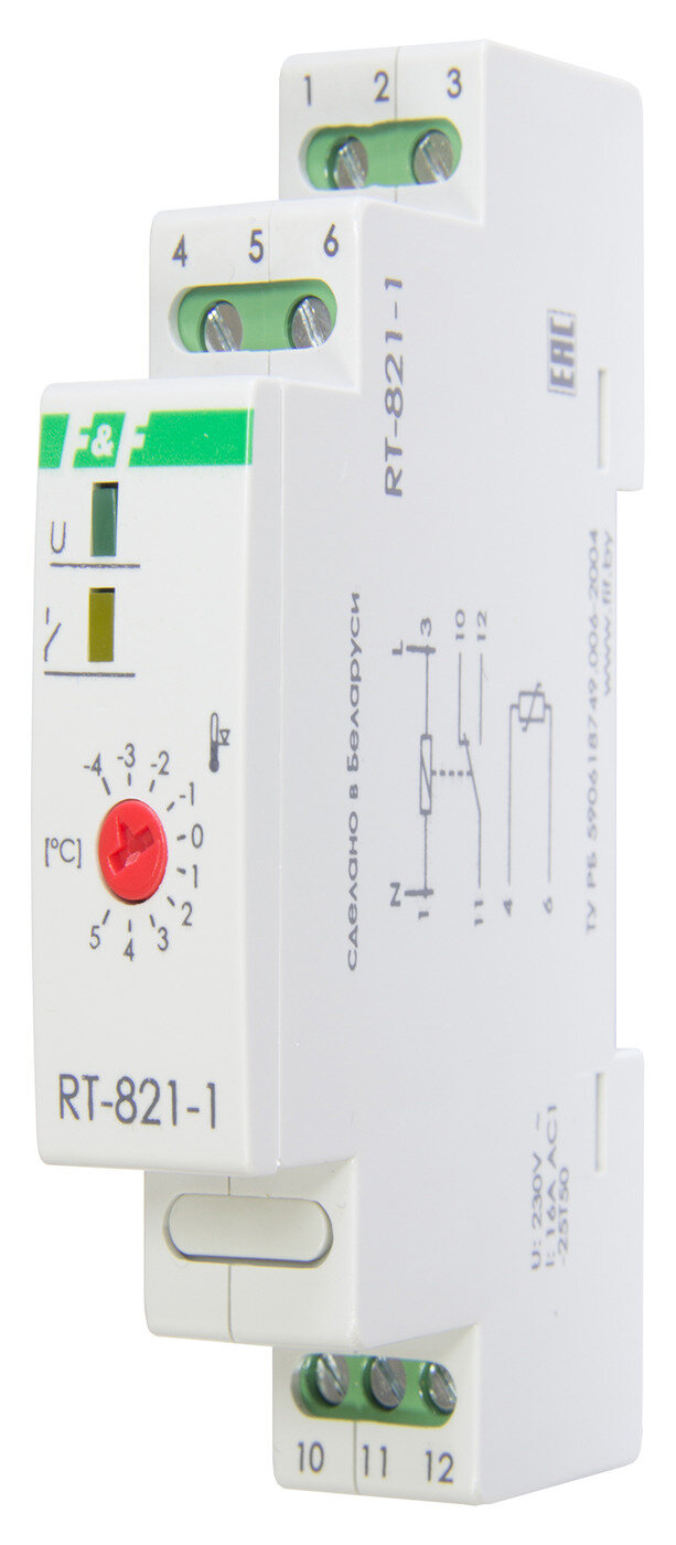 Реле контроля температуры RT-821-1 Евроавтоматика F&F, в комплекте с термодатчиком.