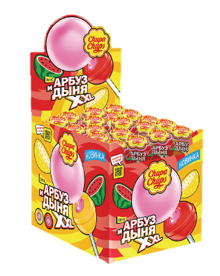 Карамель Chupa Chups XXL Арбуз и Дыня, 40 шт по 29 г