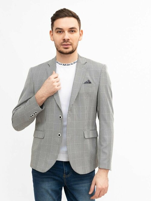 Пиджак Ruf Mark, размер 52, серый, серебряный