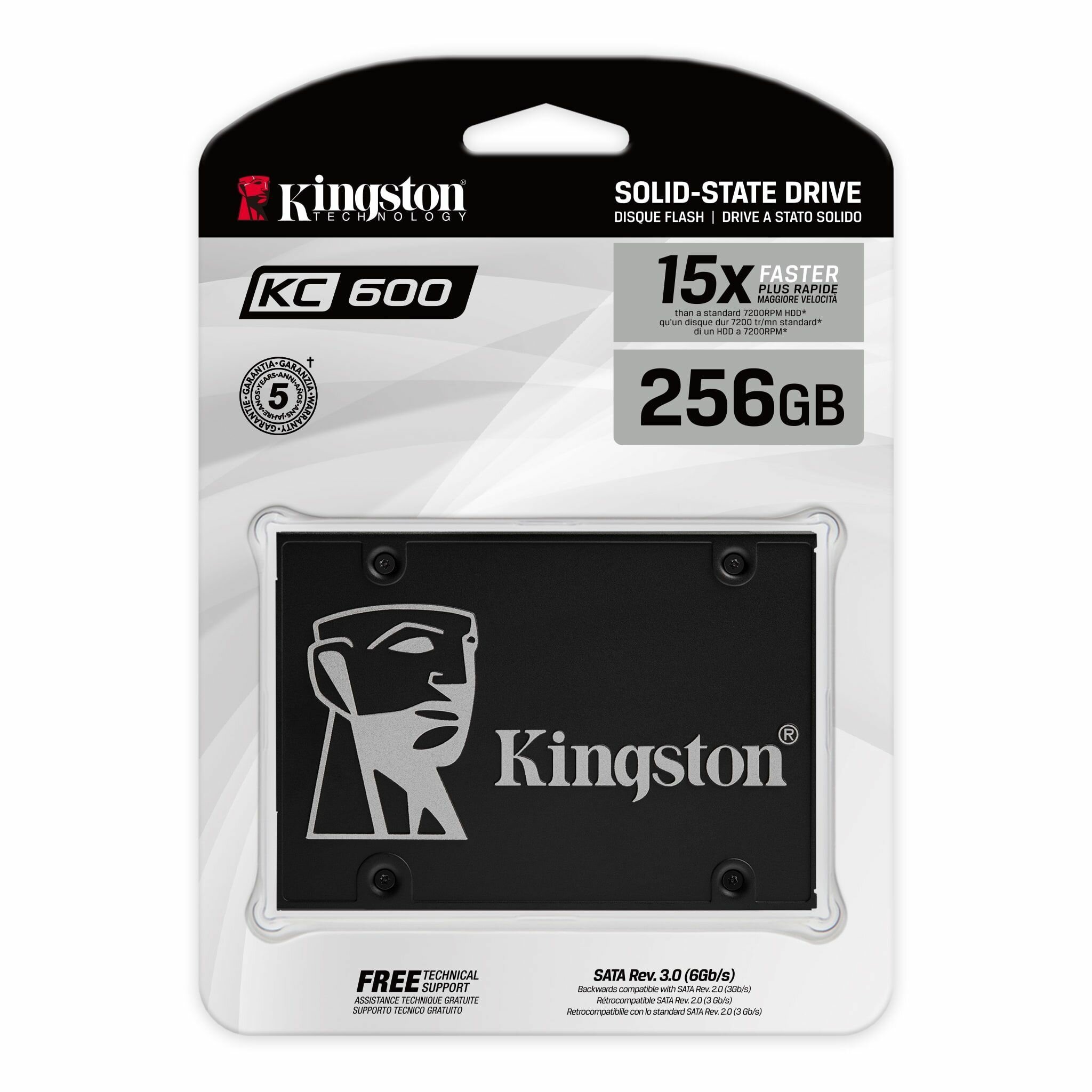 Накопитель SSD mSATA Kingston KC600 256GB SATA 6Gb/s 3D TLC 550/500MB/s MTBF 1M - фото №19