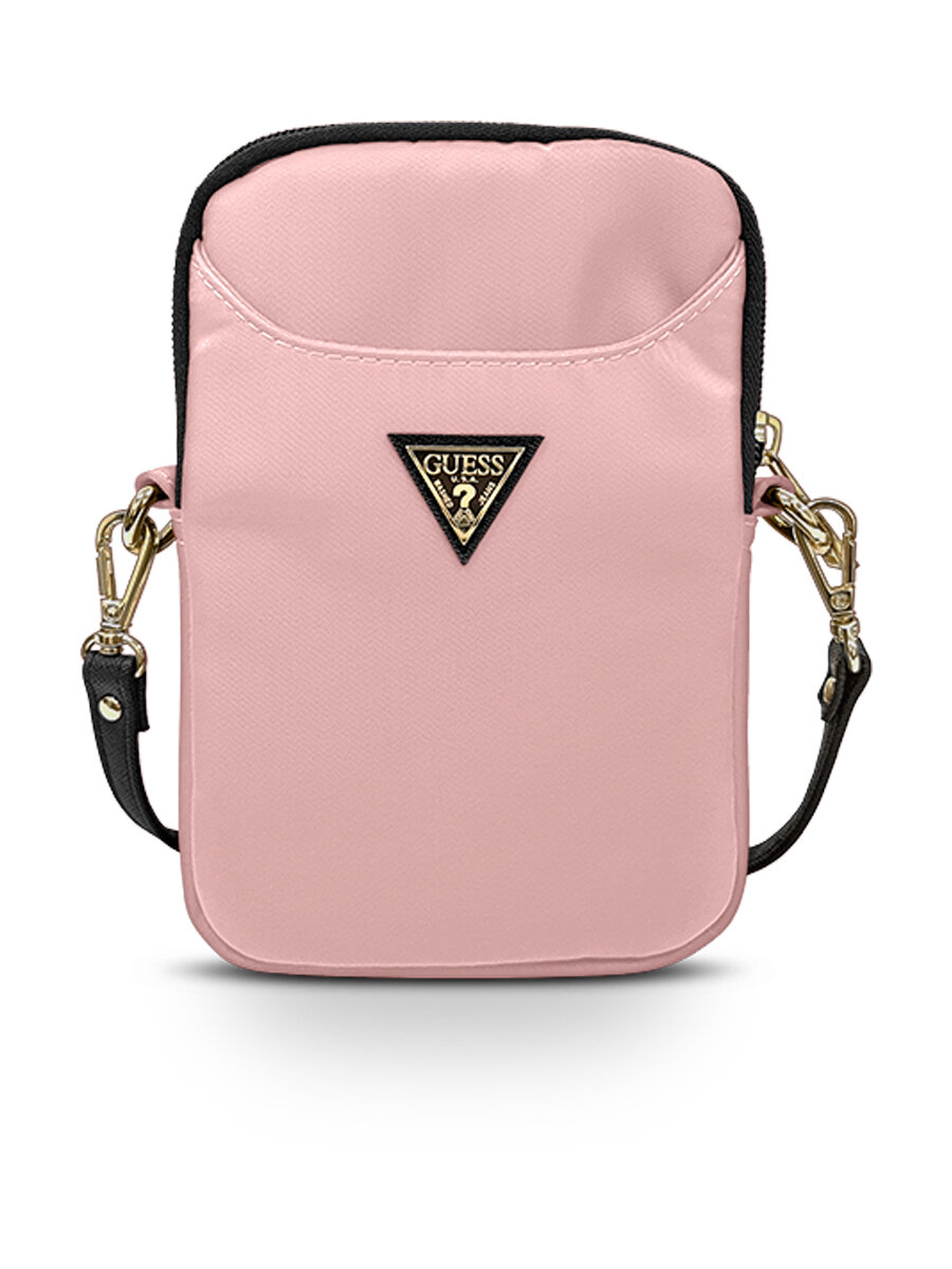 Guess для смартфонов сумка Nylon phone bag with Triangle metal logo Pink