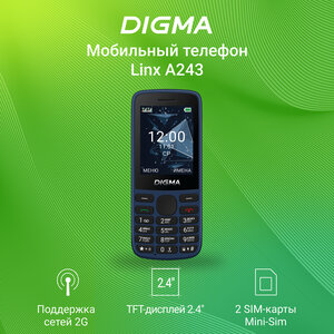 Телефон Digma Linx A243 2G темно-синий