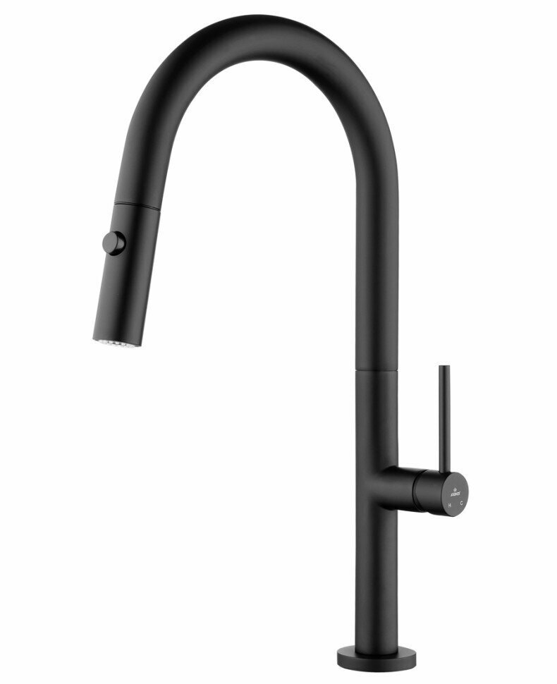 Смеситель KAISER Merkur 26466-2 для кухни, черный матовый