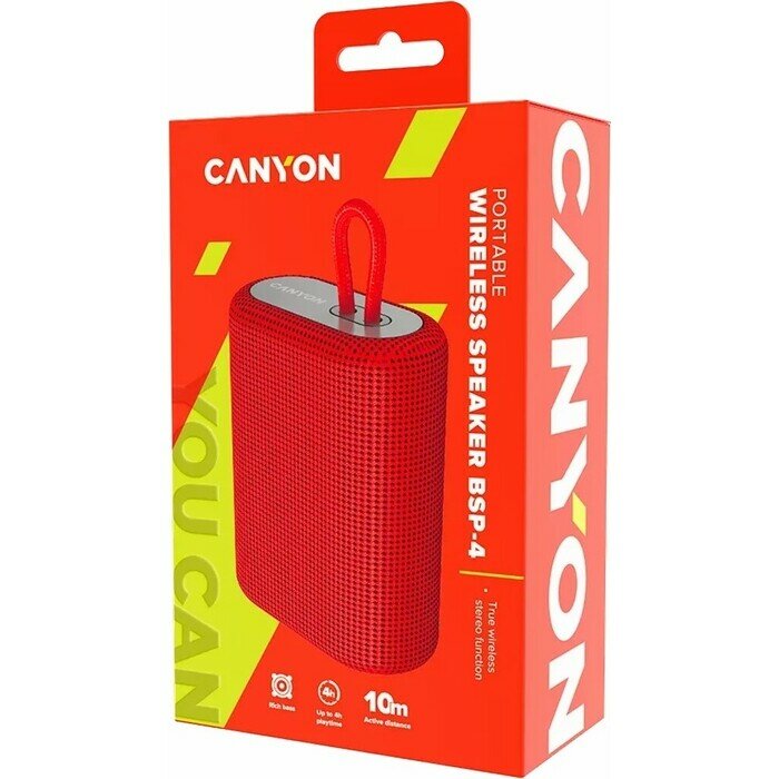 Портативная акустика Canyon CNE-CBTSP4R красный - фото №3