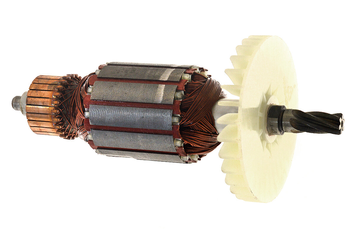 Ротор (Якорь) (L-159 мм, D-43 мм, 6 зубов, наклон вправо) для пилы циркулярной (дисковой) ЗУБР ПДП-55