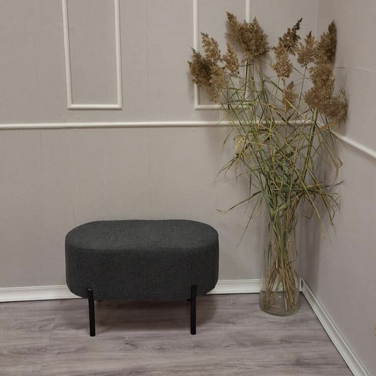 фото Пуф "Овечка" Grey овальная 60*35*45см