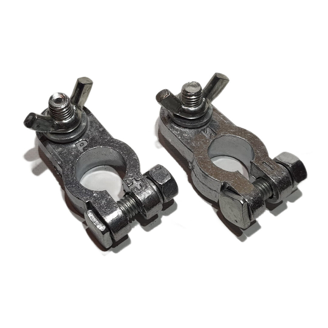 фото Клеммы для аккумулятора TA-F15 АКБ цинк (под зажим провода с клеммой болтом М8 с барашком), ком-2шт.