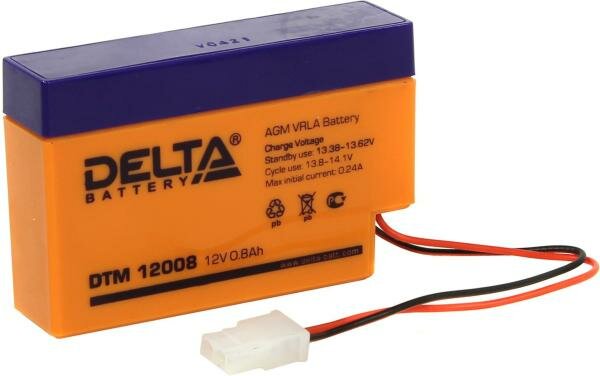 Delta DTM 12008 (0.8 А\\\\ч 12В) свинцово- кислотный аккумулятор