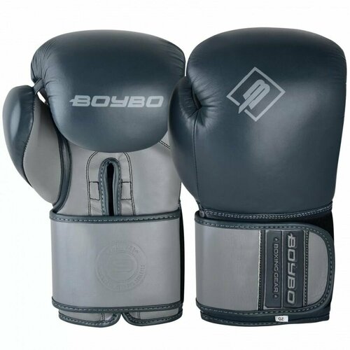 Боксерские перчатки тренировочные, натуральная кожа BoyBo Exist (BBG300) - Металлик (16 oz)