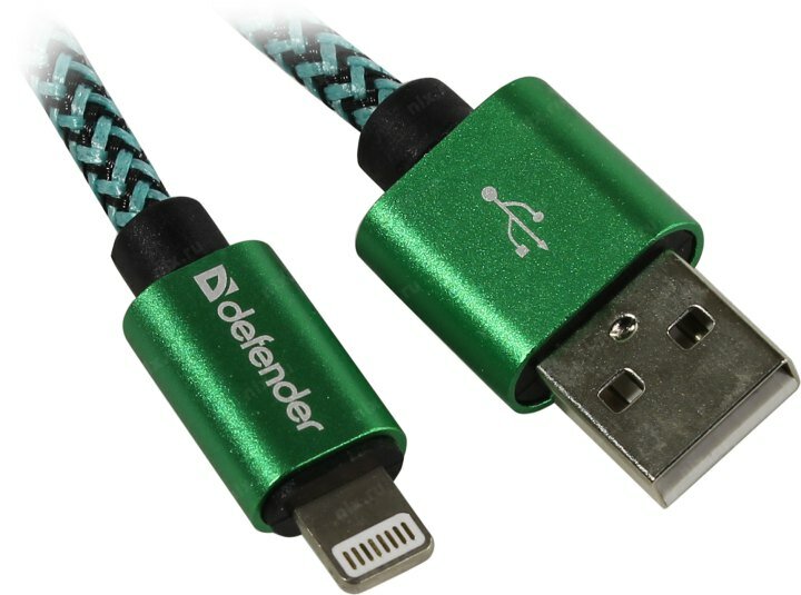 Кабель Lightning USB 2.0 1м Defender ACH01-03T PRO витой синий - фото №15