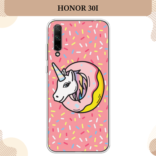 Силиконовый чехол Единорог в пончике на Honor 30i / Хонор 30i силиконовый чехол единорог на пончике на honor 30i