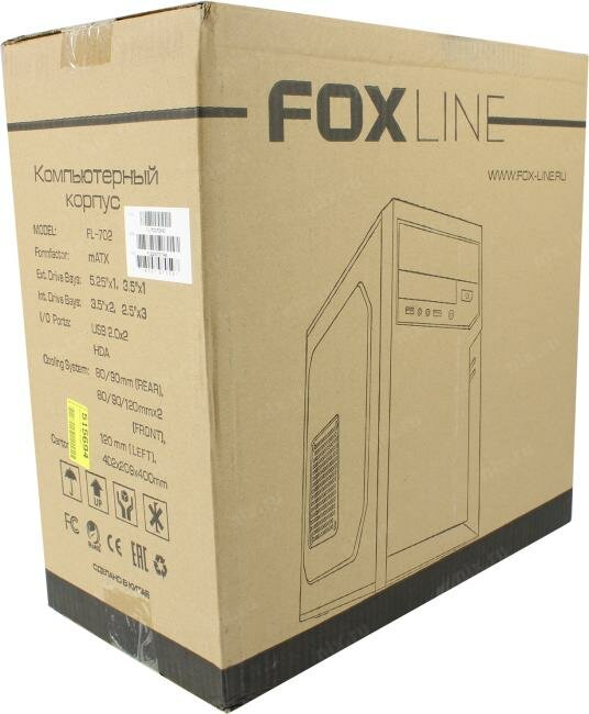 Case Foxline FL-702, mATX, 1x5.25EXT, 1x3.5EXT, 2x3.5INT, 2xUSB2.0, HDA, w/o FAN, w/450W ATX PSU, w/1.2m EU pwr cord - фото №19