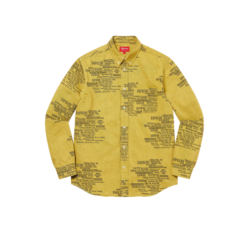 Рубашка Supreme, размер L, желтый