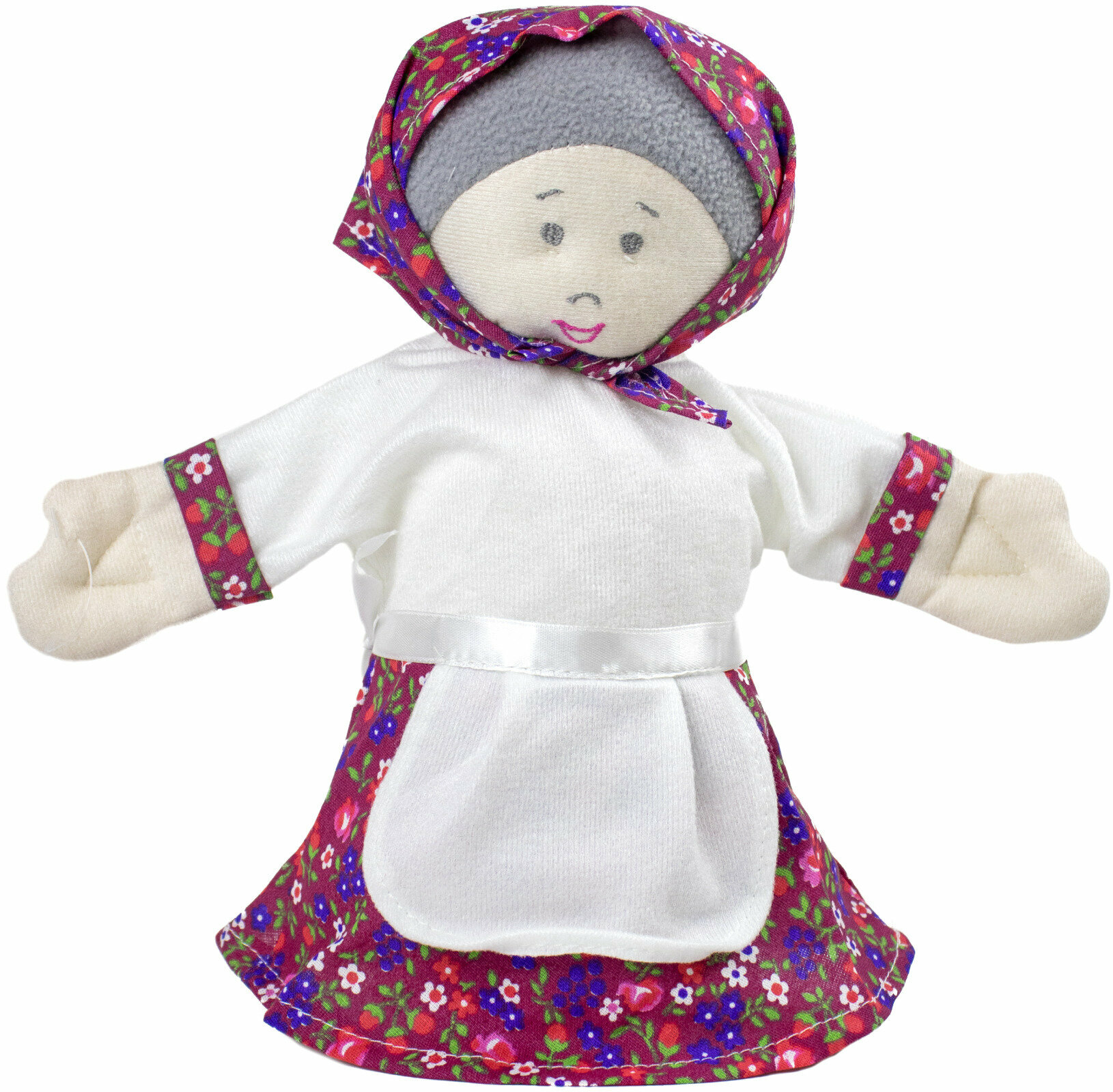 Кукла-рукавичка Мягкая игрушка на руку "Бабка", кукла-перчатка для кукольного театра, перчаточная кукла