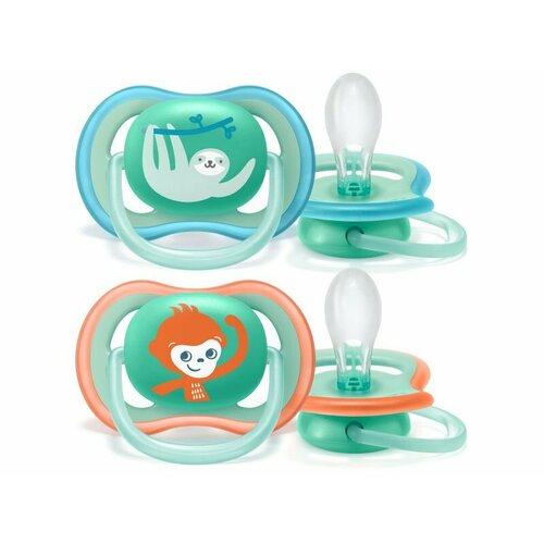 Пустышка Philips Avent Ultra Air с футляром для хранения и стерилизации, 18 мес, 2 шт.