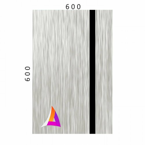 Пластик для лазерной гравировки (Серебро царапанное на чёрном) 600мм_600мм 1.3 мм