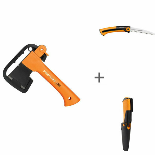 Набор Универсальный топор Fiskars XXS, X5 + Пила SW73 + Нож топор fiskars 121123 x5 xxs