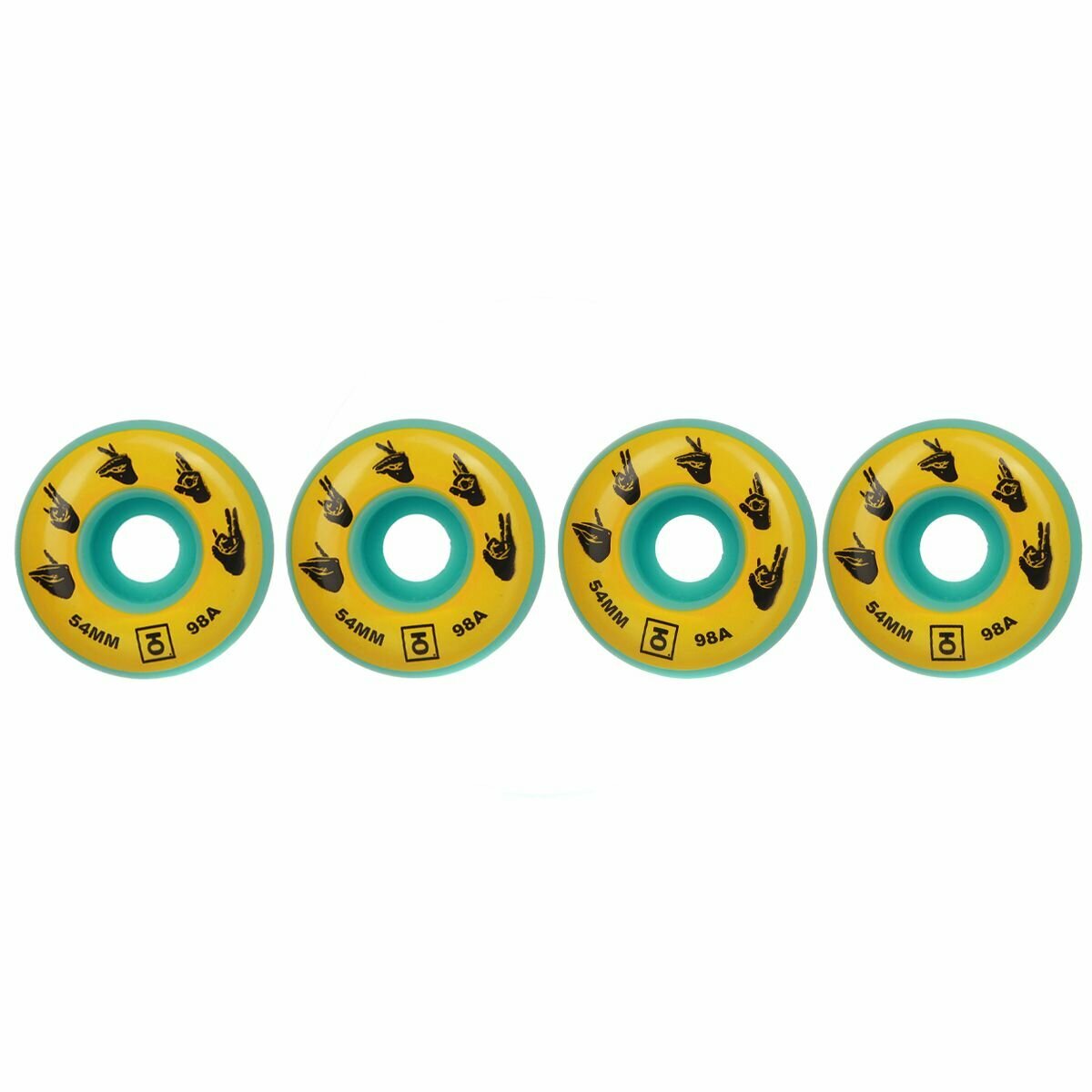Комплект колес для скейтборда Union Sign, 54mm/98a, F4