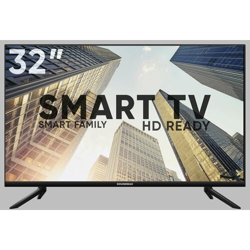 Soundmax SM-LED32M10S, 31.5", Smart, черный