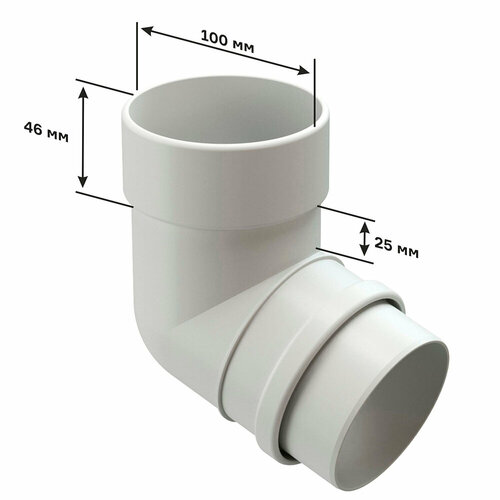 Колено трубы Docke Lux пластиковое d100 мм 72° пломбир RAL 9003