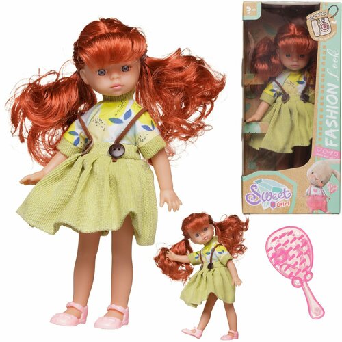 Кукла 20 см с ярко-рыжими волосами в модной одежде - Junfa [WJ-32081/рыжие]