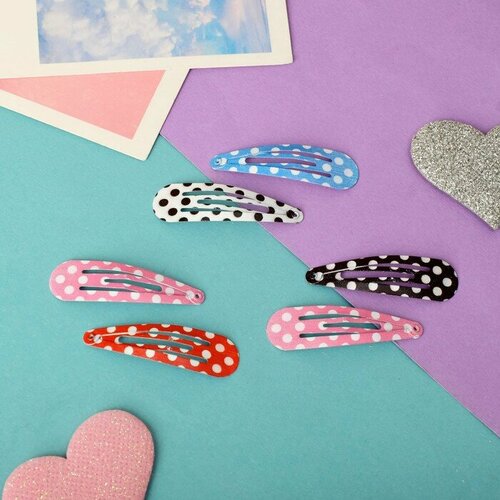 Невидимки для волос Милана набор 10 шт горох 45 см микс 477₽