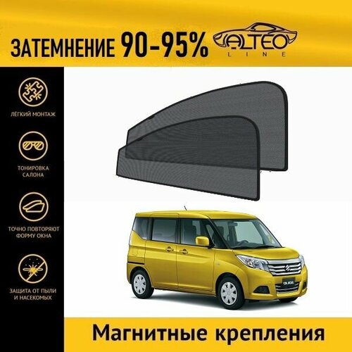 Автошторки ALTEO PREMIUM на Suzuki Solio 3(2015-2018) на передние двери на магнитах с затемнением 90-95%/каркасные автошторки Suzuki Solio 3/солнцезащитный экран/шторки в авто/шторки в машину