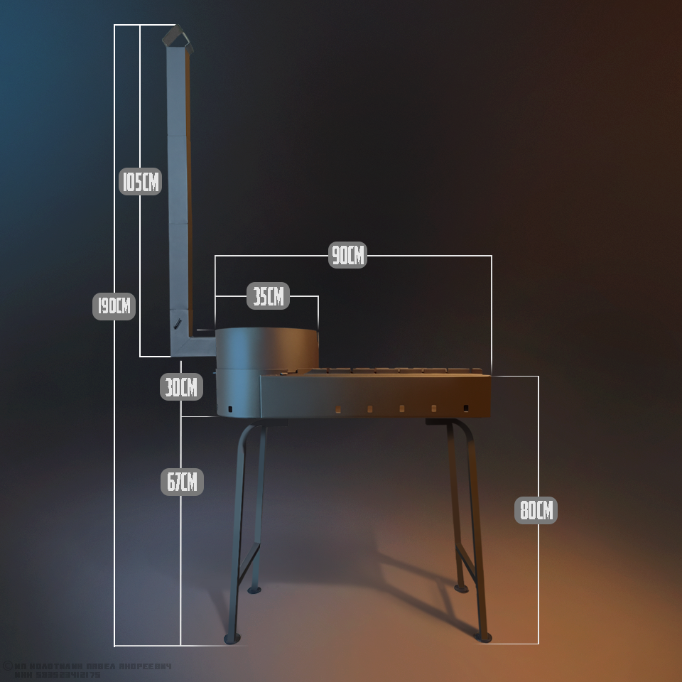 Мангал разборный с дымоходом, дровницей и столиком Kostrovoy - фотография № 2