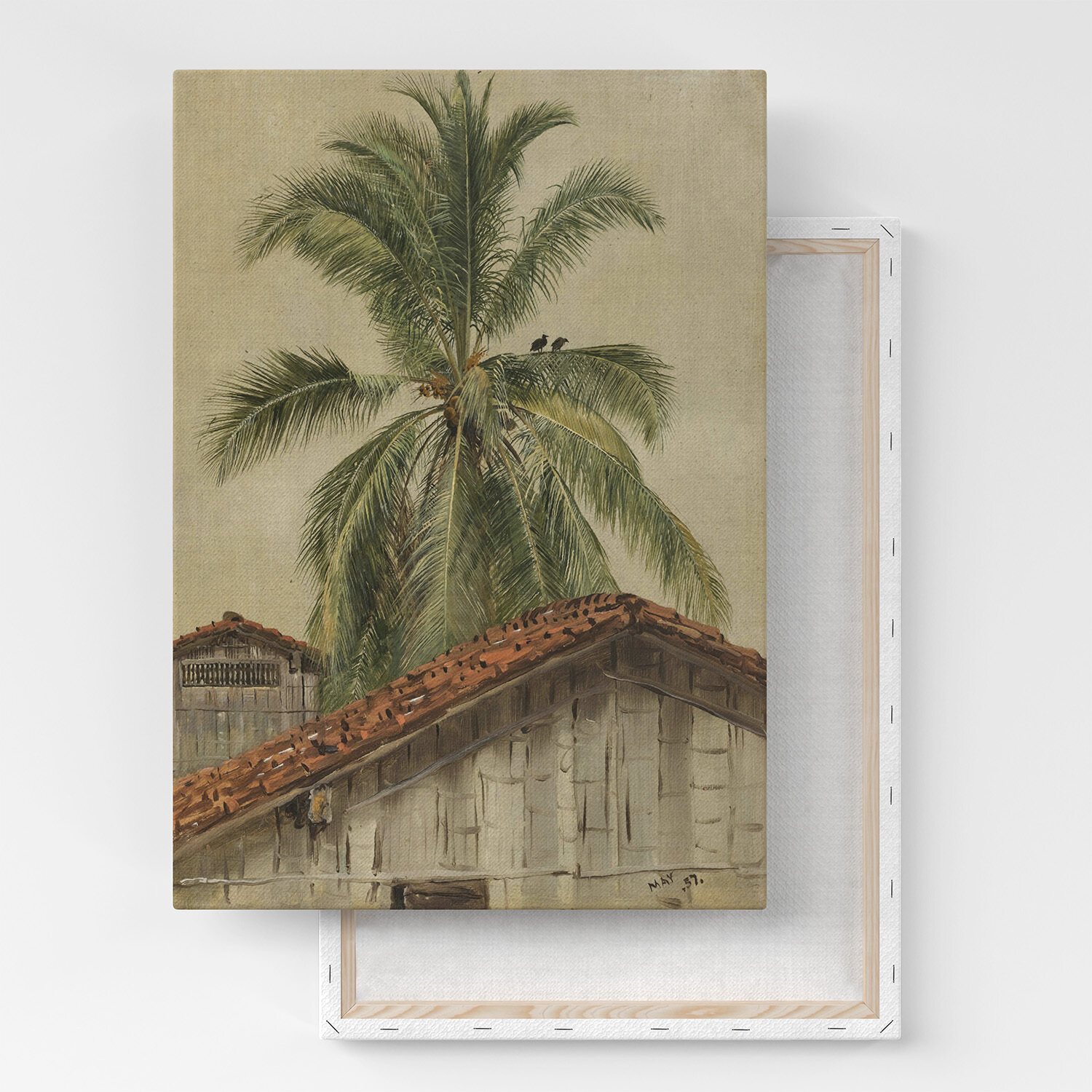 Картина на холсте, репродукция / Фредерик Эдвин Чёрч - Palm Trees and Housetops / Размер 30 x 40 см