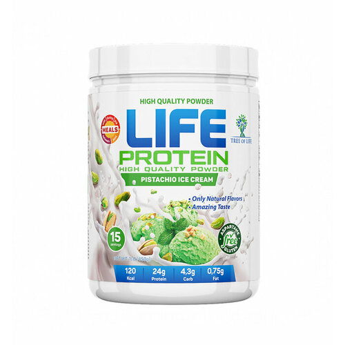 LIFE Protein 450 gr, 15 порции(й), фисташковое мороженое life protein 450 gr 15 порции й клубника банан