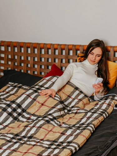 Изображение товара Грелка электрическая 150х180см Островок Тепла электроодеяло инфракрасное обогреватель для тела, для спины для ног клетка