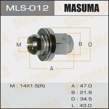 Гайки Masuma 14x1.5 Land Cruiser, с шайбой D 35mm (уп, 20 шт) mls-012 1шт