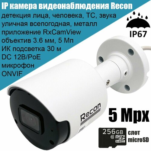IP камера видеонаблюдения Recon Focus 53MC 5Мп 2880x1620 уличная металлическая 36 мм с микрофоном слотом microSD поддержкой ONVIF P2P PoE 1019000₽