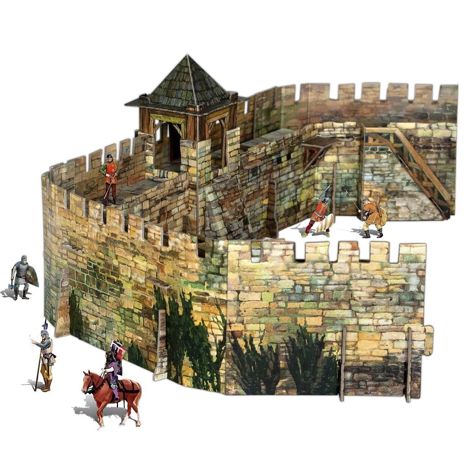 Сборная модель Умная Бумага "Средневековый город", Крепостная стена, картон